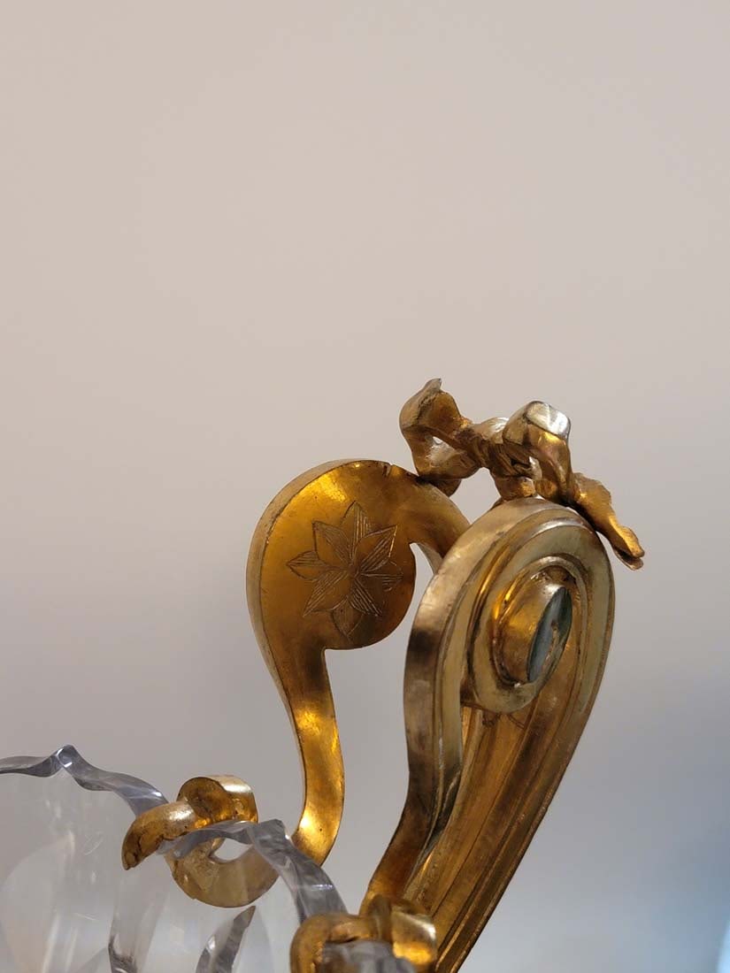 Very Large 19th C. Figural Bronze With Baccarat Crystal Centerpiece - 5