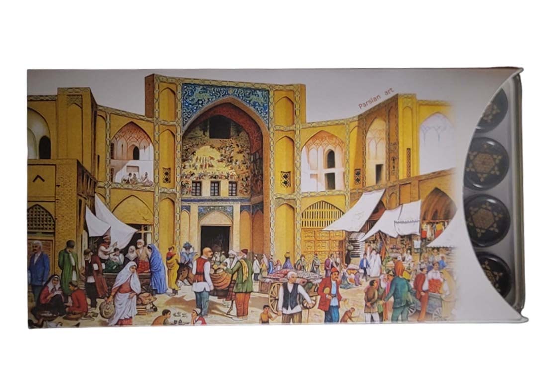 Persian Hand Painted Isfahan ' Khatam ' Backgammon set - 2