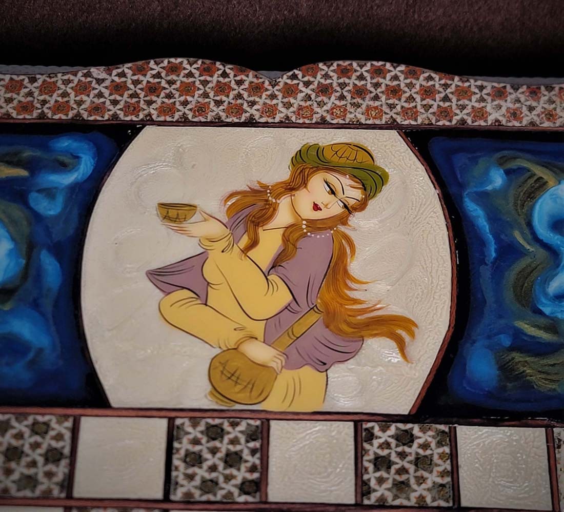 Persian Hand Painted Isfahan ' Khatam ' Backgammon set - 5