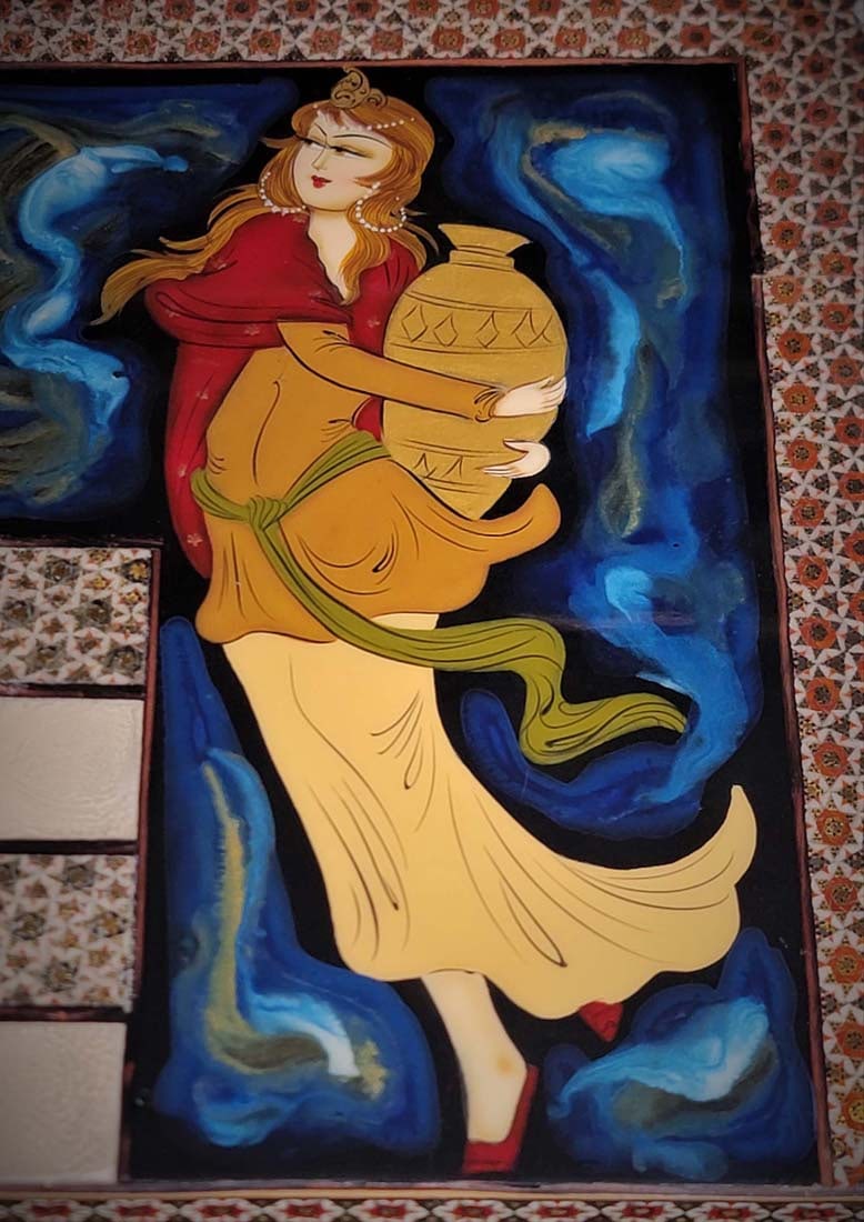 Persian Hand Painted Isfahan ' Khatam ' Backgammon set - 6