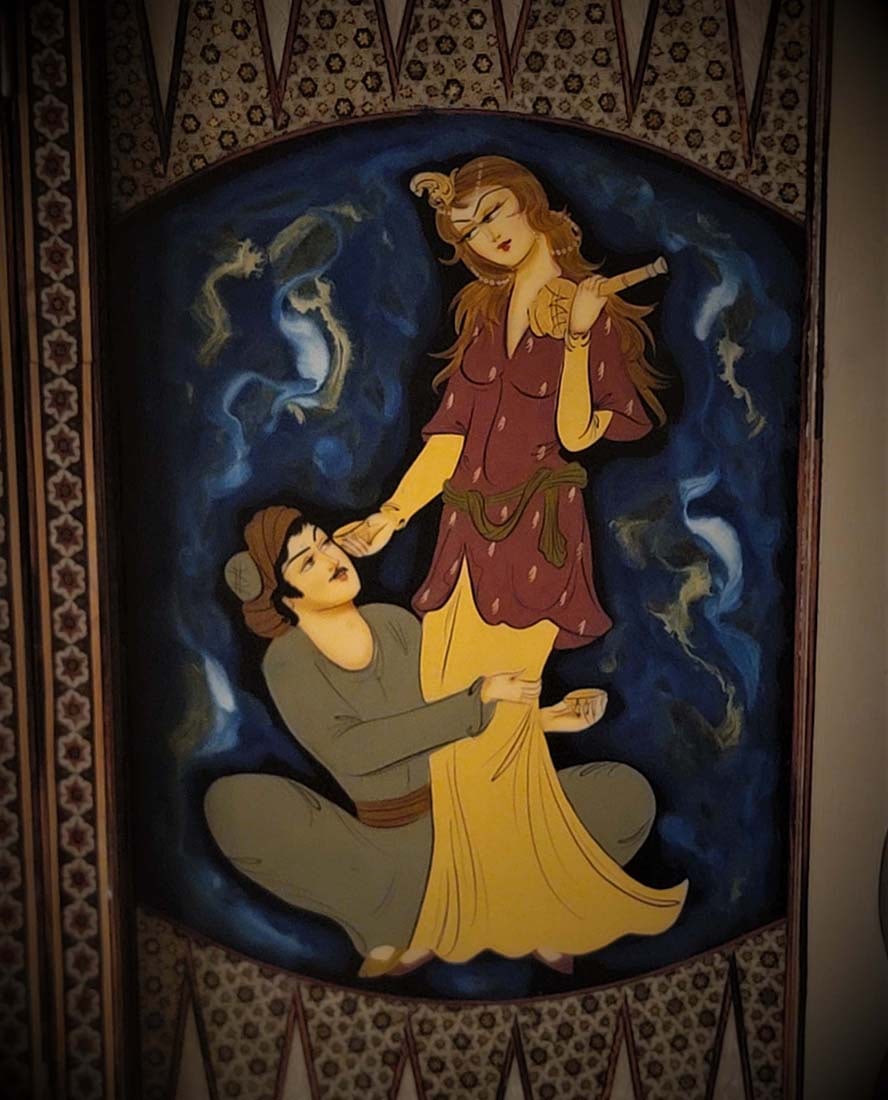 Persian Hand Painted Isfahan ' Khatam ' Backgammon set - 7