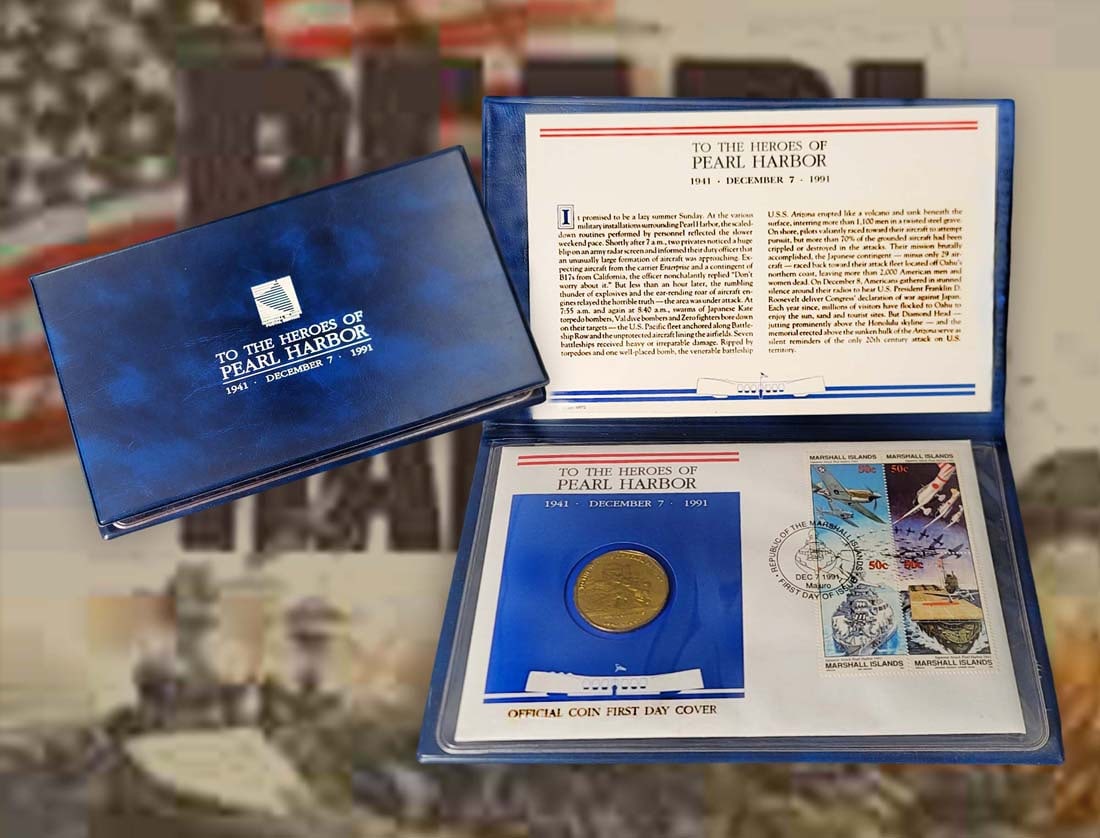 Stamped Pearl Harbour 1941-1991 Ten dollars Coin: Stamped Pearl Harbour 1941-1991 Ten dollars Coin