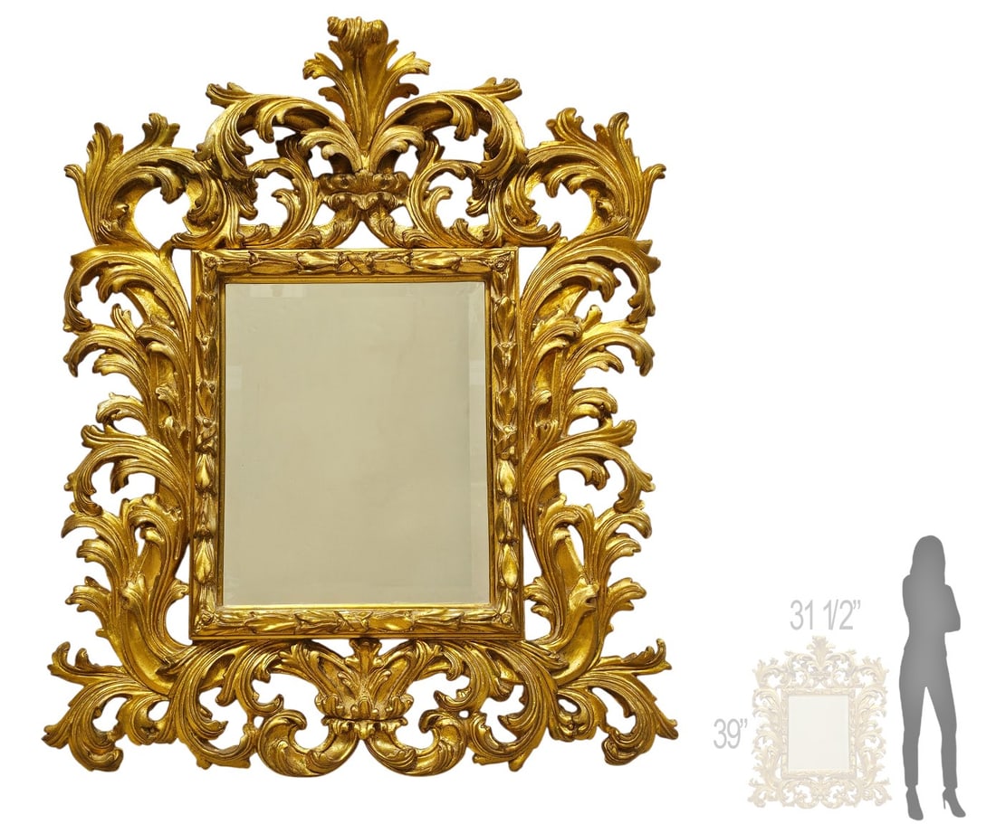 Large 19th C. Italian Rococo Giltwood Mirror (1 of 5)