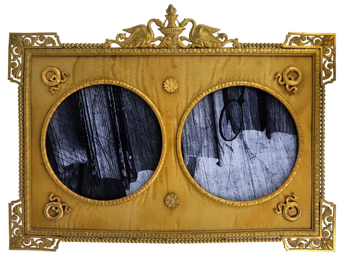 19th C French Empire Bronze Frame: 19th C French Empire Bronze Frame. W 8" x L 10 1/2"