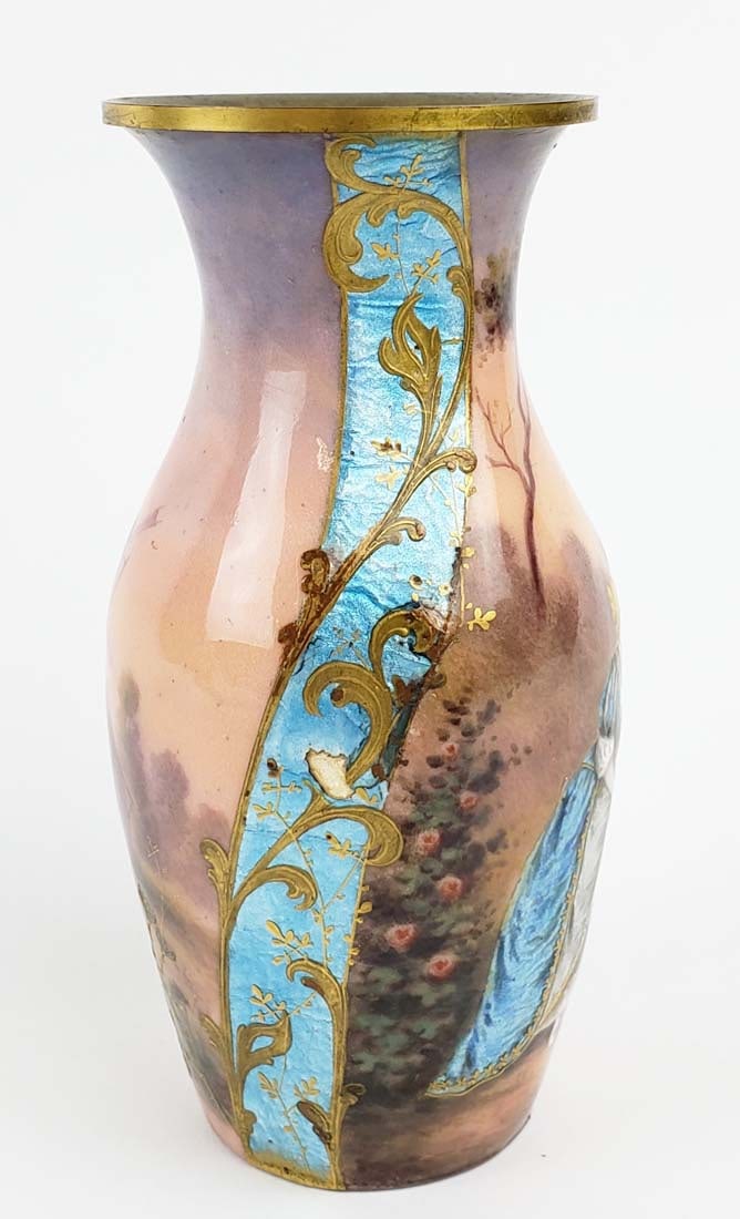 Austrian Viennese Enamel Vase - 3