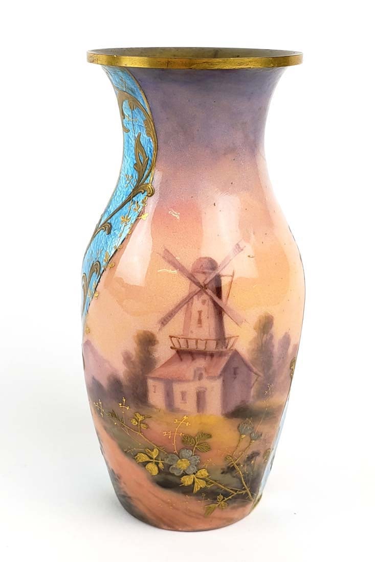 Austrian Viennese Enamel Vase - 5