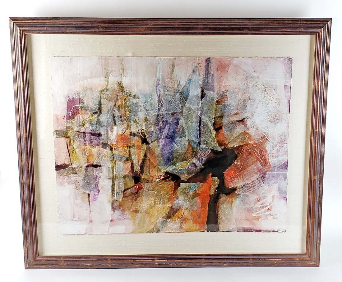 Framed Modern Contemperary Painting: Framed Modern Contemperary Painting. The frame measures 32" x 38" and the canvas measures 32" x 38" and the canvas measures 29 1/2" x 22"