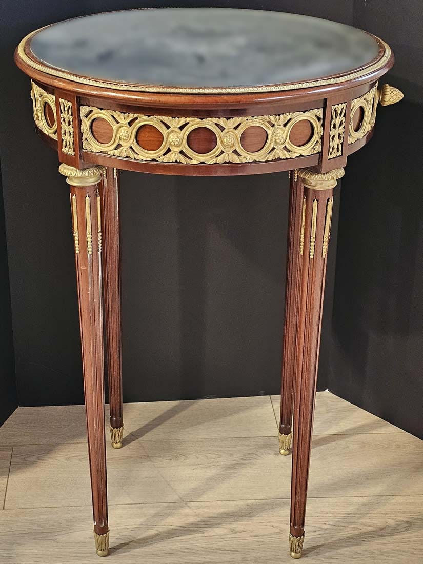 19th C. French Bronze Mounted Side Table - 6