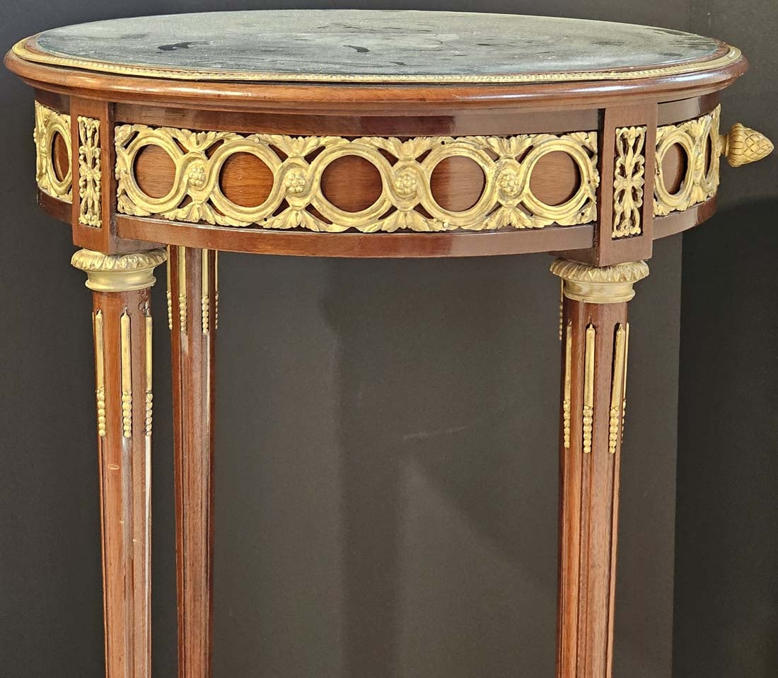 19th C. French Bronze Mounted Side Table - 7