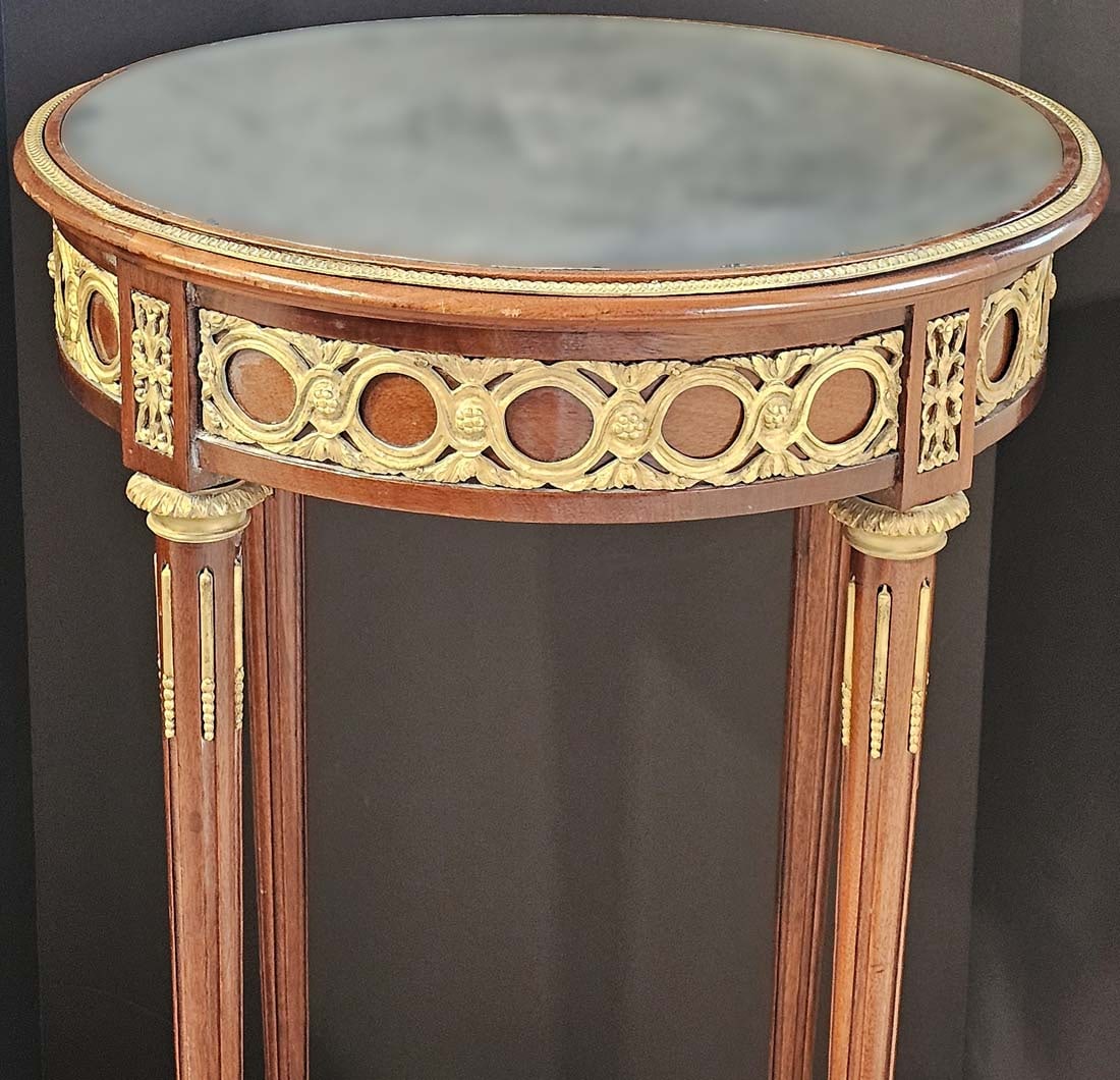 19th C. French Bronze Mounted Side Table - 8