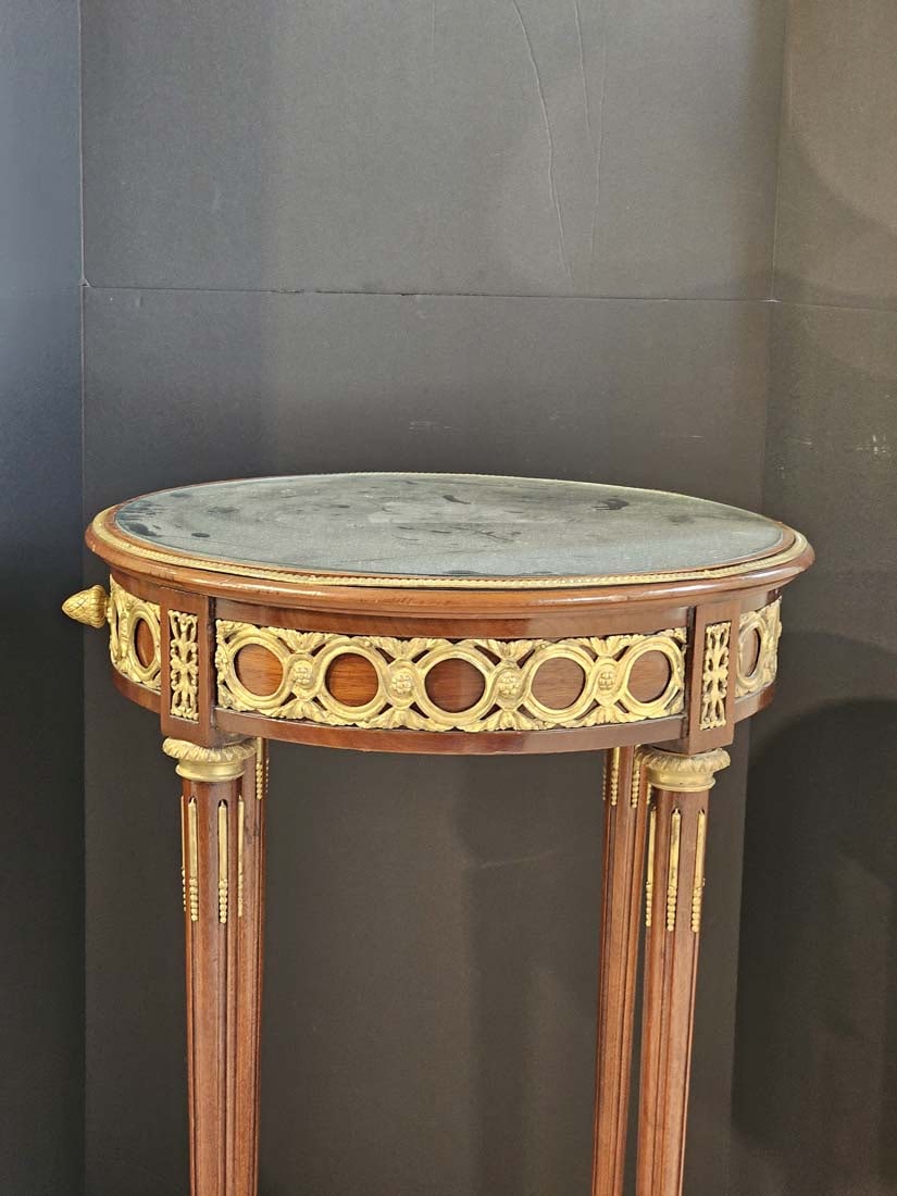 19th C. French Bronze Mounted Side Table - 9