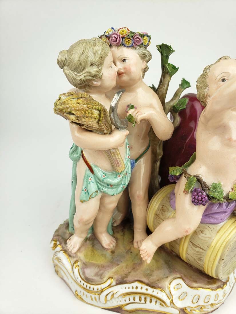 19th C. Meissen Porcelain Figural Group - 5
