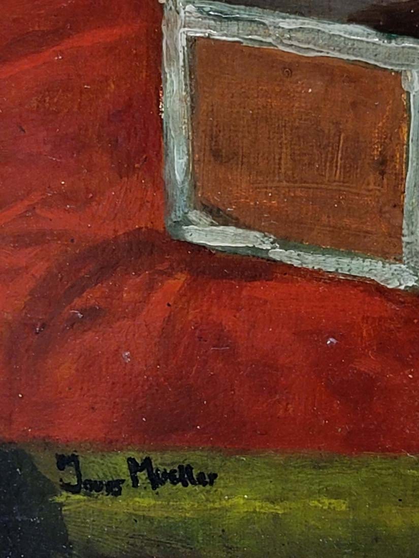 19th C. Framed Oil on Canvas, Signed - 2