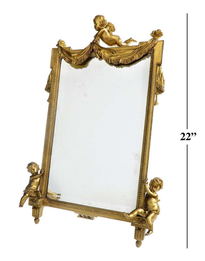 19th C. Figural Bronze Mirror (1 of 1)