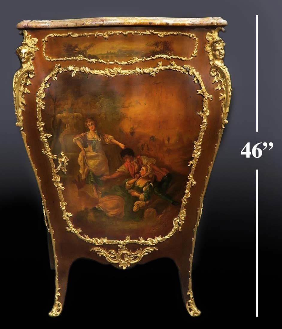 19th C. Sormani French Figural Bronze Cabinet: 19th C. Sormani French Figural Bronze Cabinet. Measures H: 46" x 35" x 18"