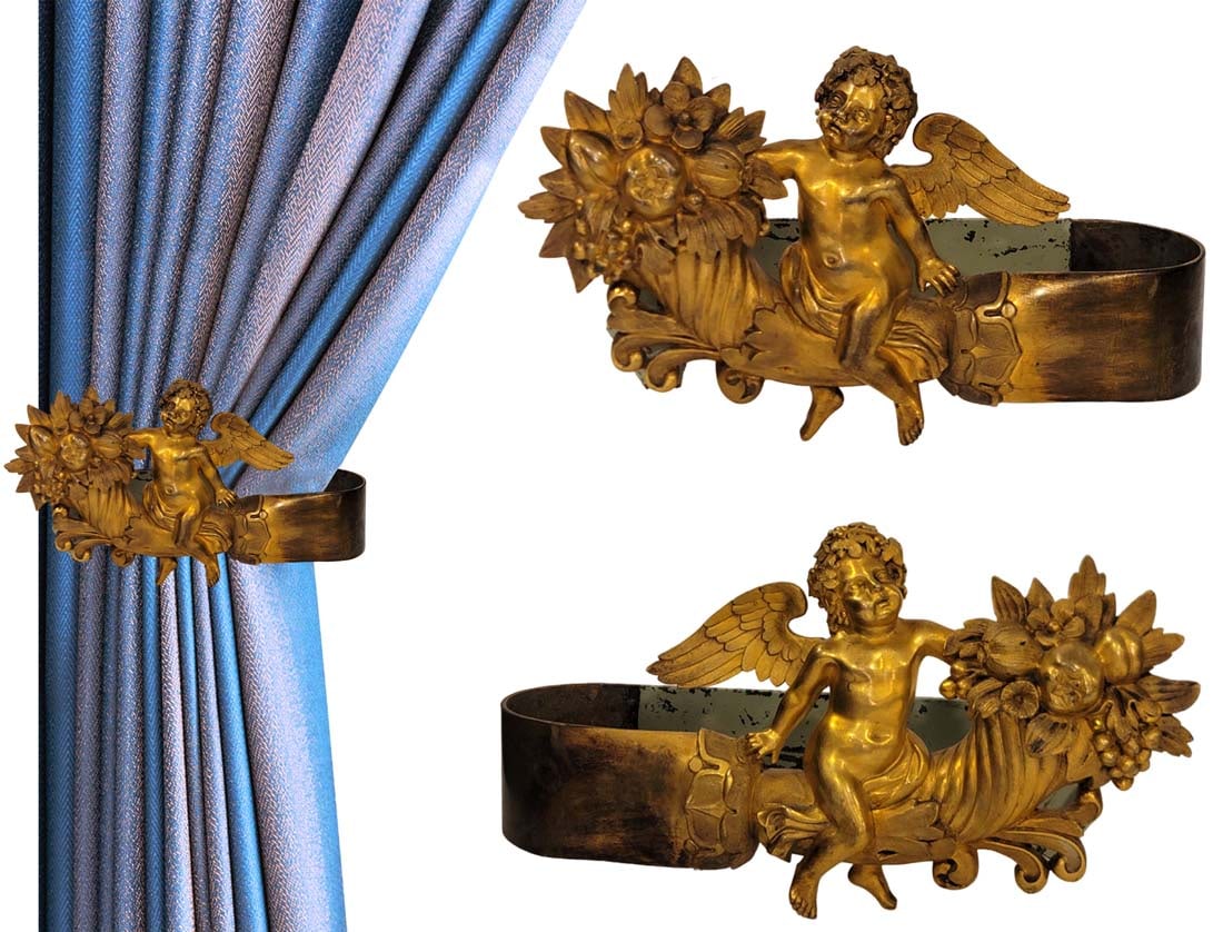 19th C. French Figural Bronze Curtain Tie Hook: 19th C. French Figural Bronze Curtain Tie Hook. H 7" x W 6" x L 13"