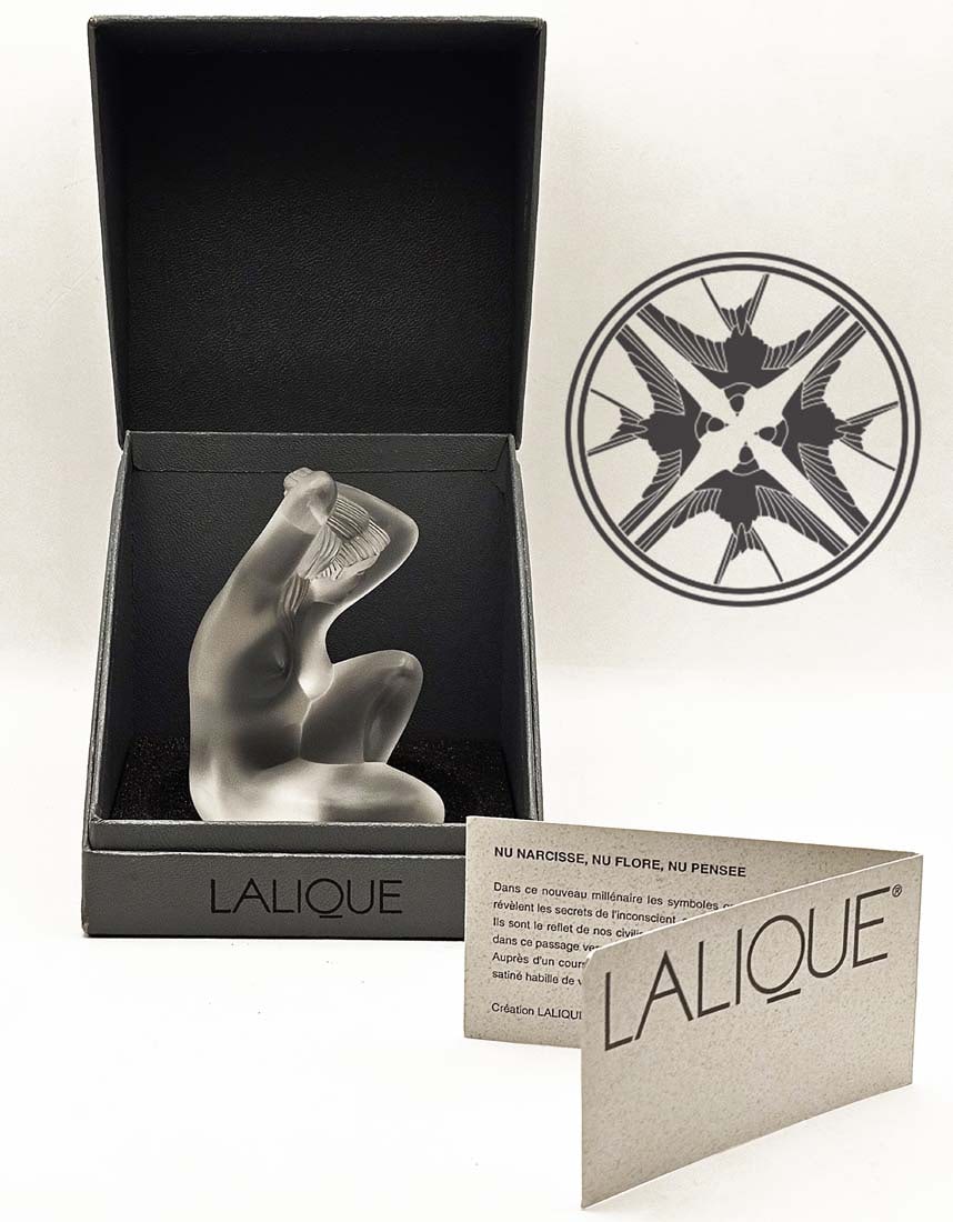 Lalique 'Seated Nude Lady' Frosted Crystal Figurine (1 of 6)