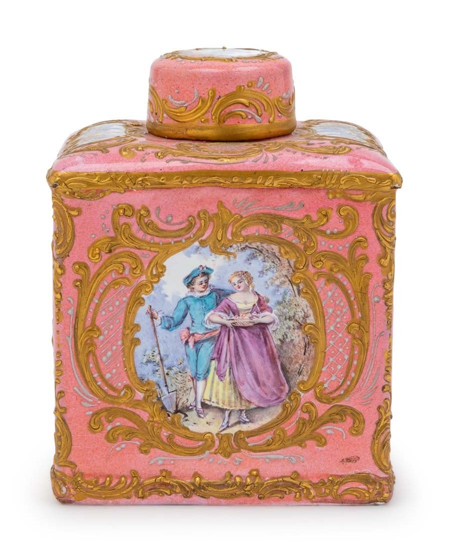 A 19th C. French Enameled Tea Caddy (1 of 1)