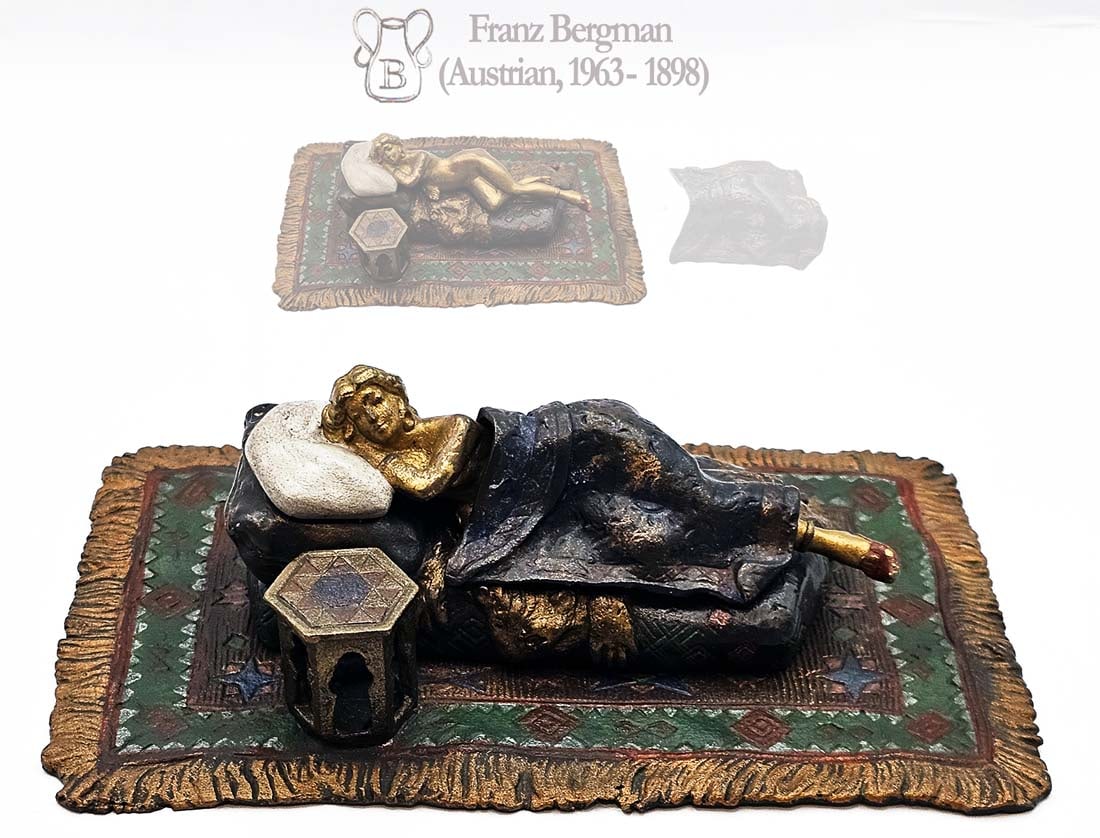 Franz Bergman Vienna Bronze Sculpture, Sleeping Beauty With removeable blanket: Franz Bergman Vienna Bronze Sculpture, Sleeping Beauty With removeable blanket. H 2 1/4" x W 4" x L 6 1/16"