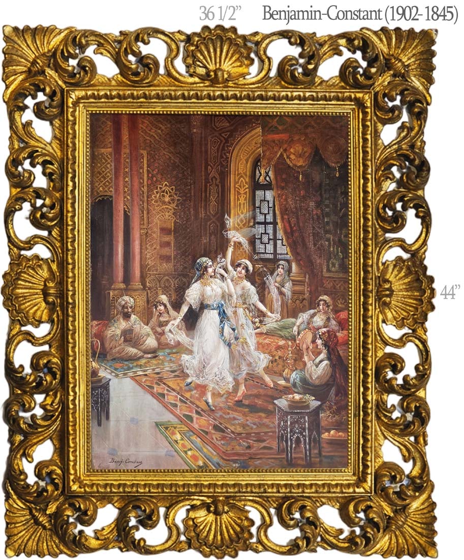 19th C. Jean Joseph Benjamin Constant (1845-1902) Oil On Canvas Painting: 19th C. Jean Joseph Benjamin Constant (1845-1902) Oil On Canvas Painting. Frame 36 1/2" x 44" \ Board: 21 1/2" x 29"