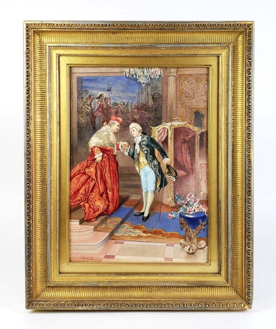 19th C. Watercolor Signed Umberto Cacciarelli (Italian 1880-1939)