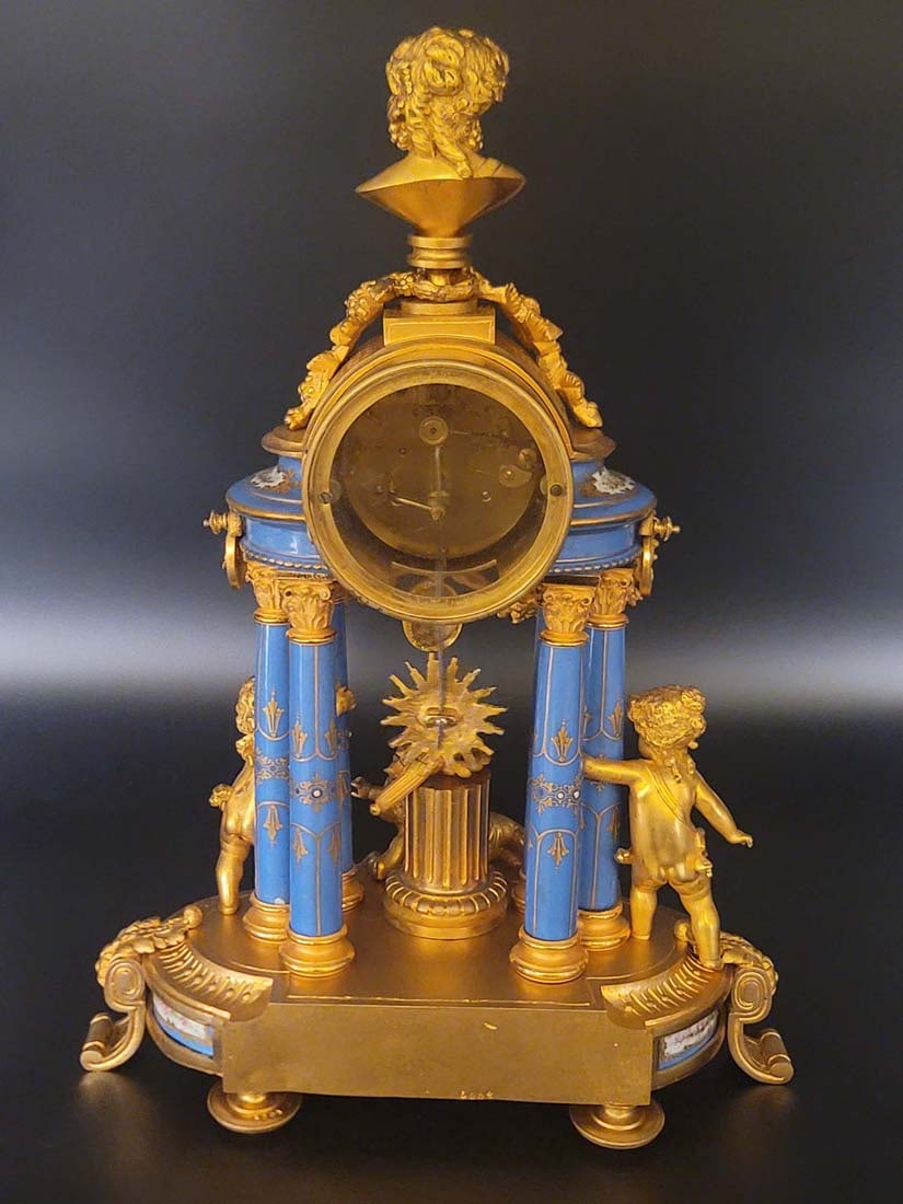 19th C. Sevres figural clock set - 14