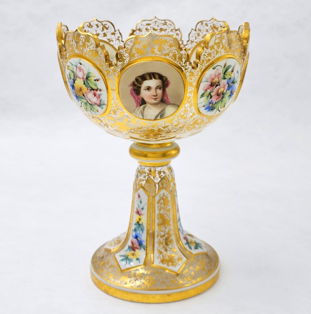 19th C. Hand Painted Bohemian Centerpiece (1 of 6)