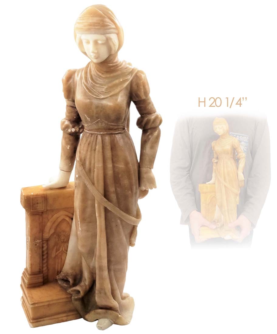 Large 19th C. French Marble Statue: Large 19th C. French Marble Statue. H 20 1/4" x W 7"