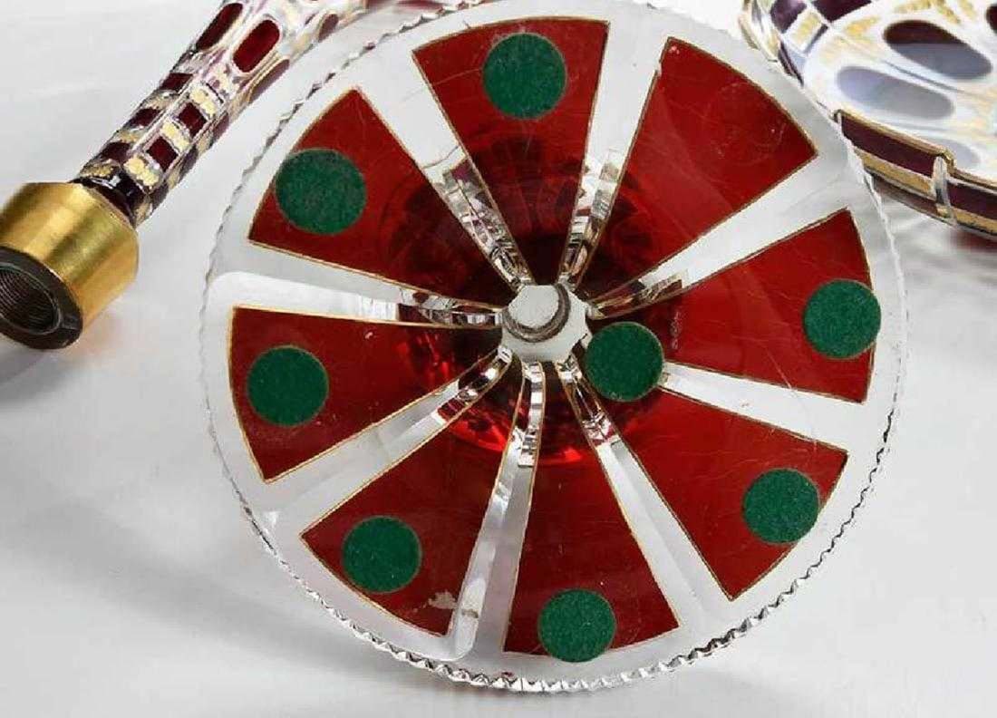 19th C. Bohemian Git Glass Epergne - 10