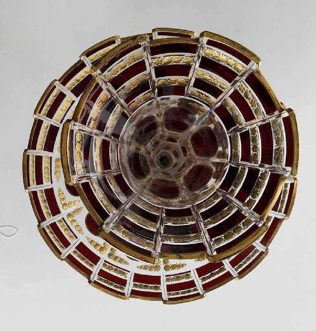 19th C. Bohemian Git Glass Epergne - 4