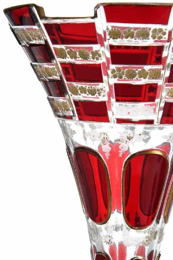 19th C. Bohemian Git Glass Epergne - 5