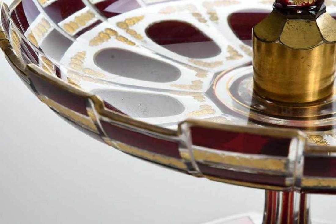 19th C. Bohemian Git Glass Epergne - 8