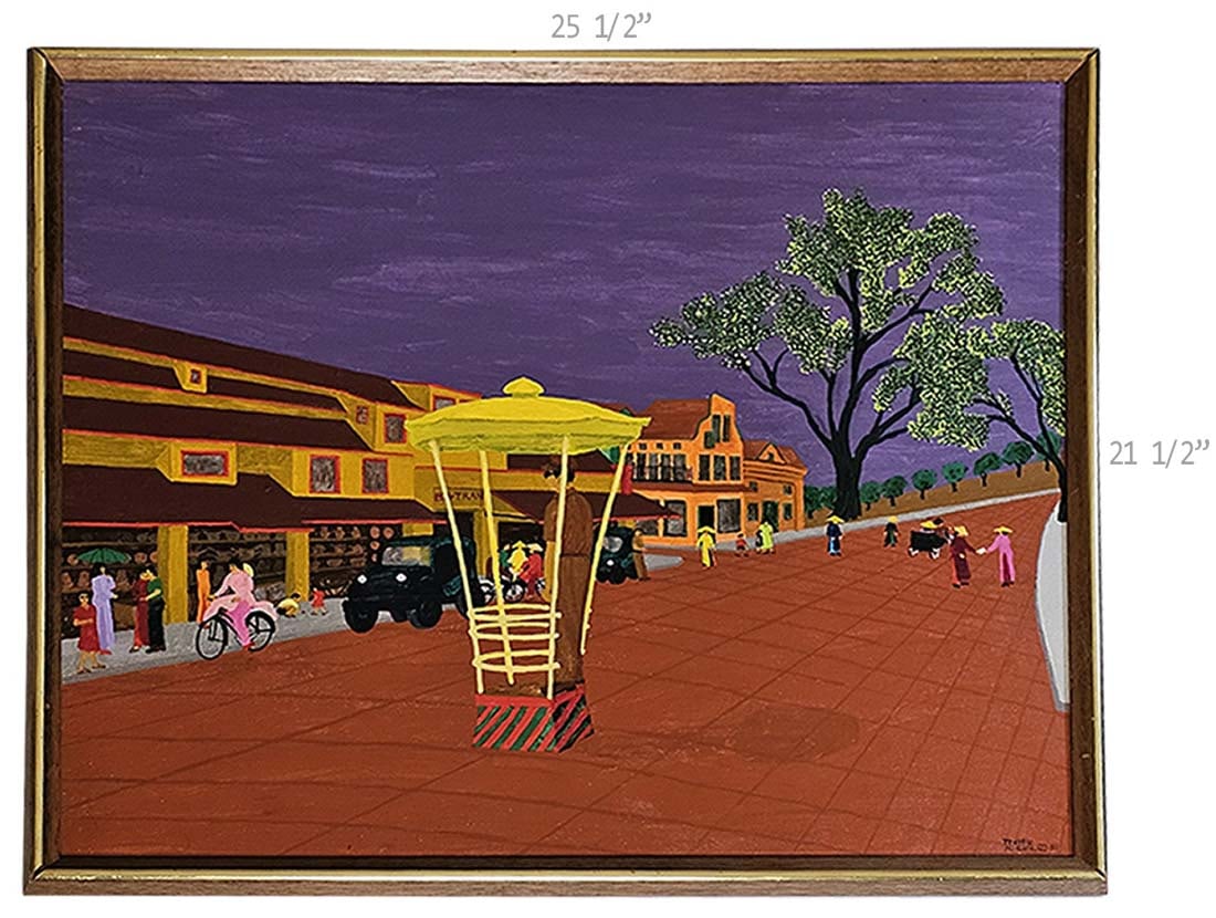 Oil On Canvas Modern Street Painting 'Traffic' Circa 1981, Signed By Cole: Oil On Canvas Modern Street Painting 'Traffic' Circa 1981, Signed By Cole. 25 1/2" x 21 1/2"