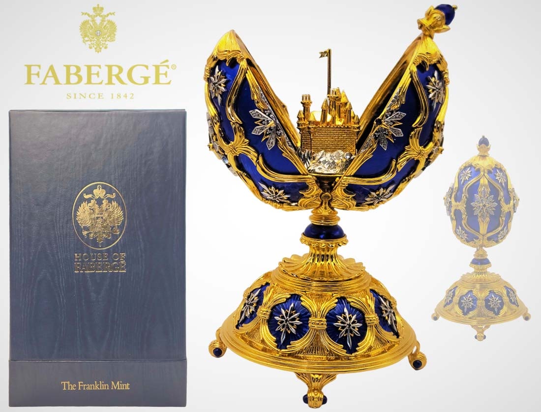 925 Sterling Silver Faberge The Star Of The North Jeweled Egg (1 of 12)