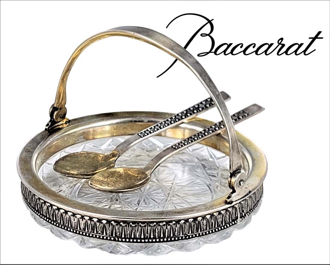 19th C. Russian Silver Baccarat Crystal Caviar Platter (1 of 9)