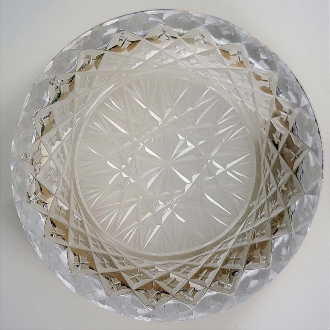 19th C. Russian Silver Baccarat Crystal Caviar Platter - 6