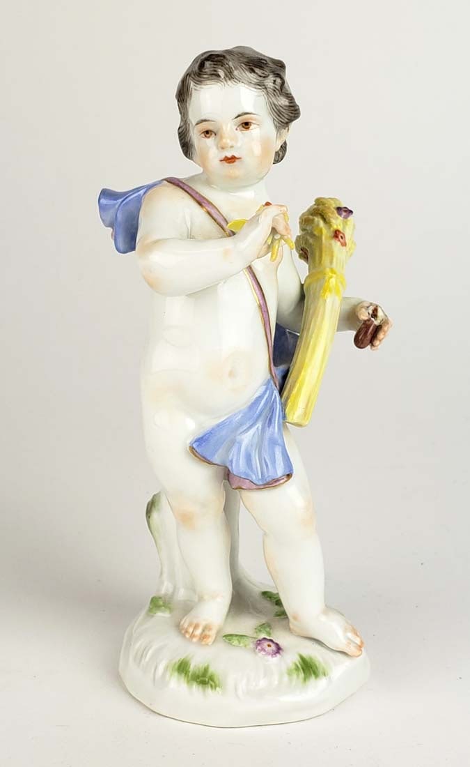 19th C. Meissen Figure of Boy: 19th C. Meissen Figure of Boy. Measures H: 5 1/2" W: 3 1/8"