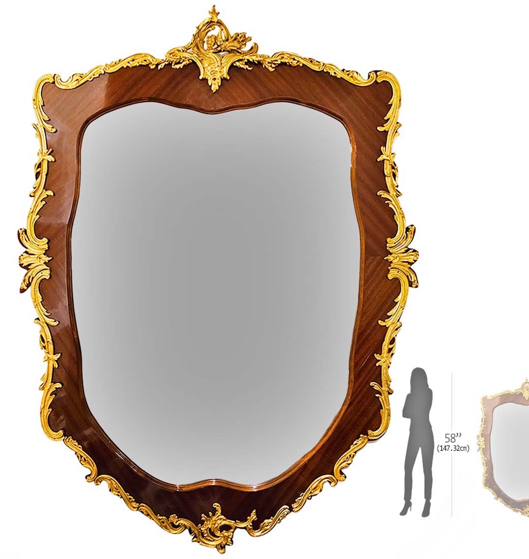 Large Francois Linke Style Bronze Mounted Mirror: Large Francois Linke Style Bronze Mounted Mirror. 58" x 43"