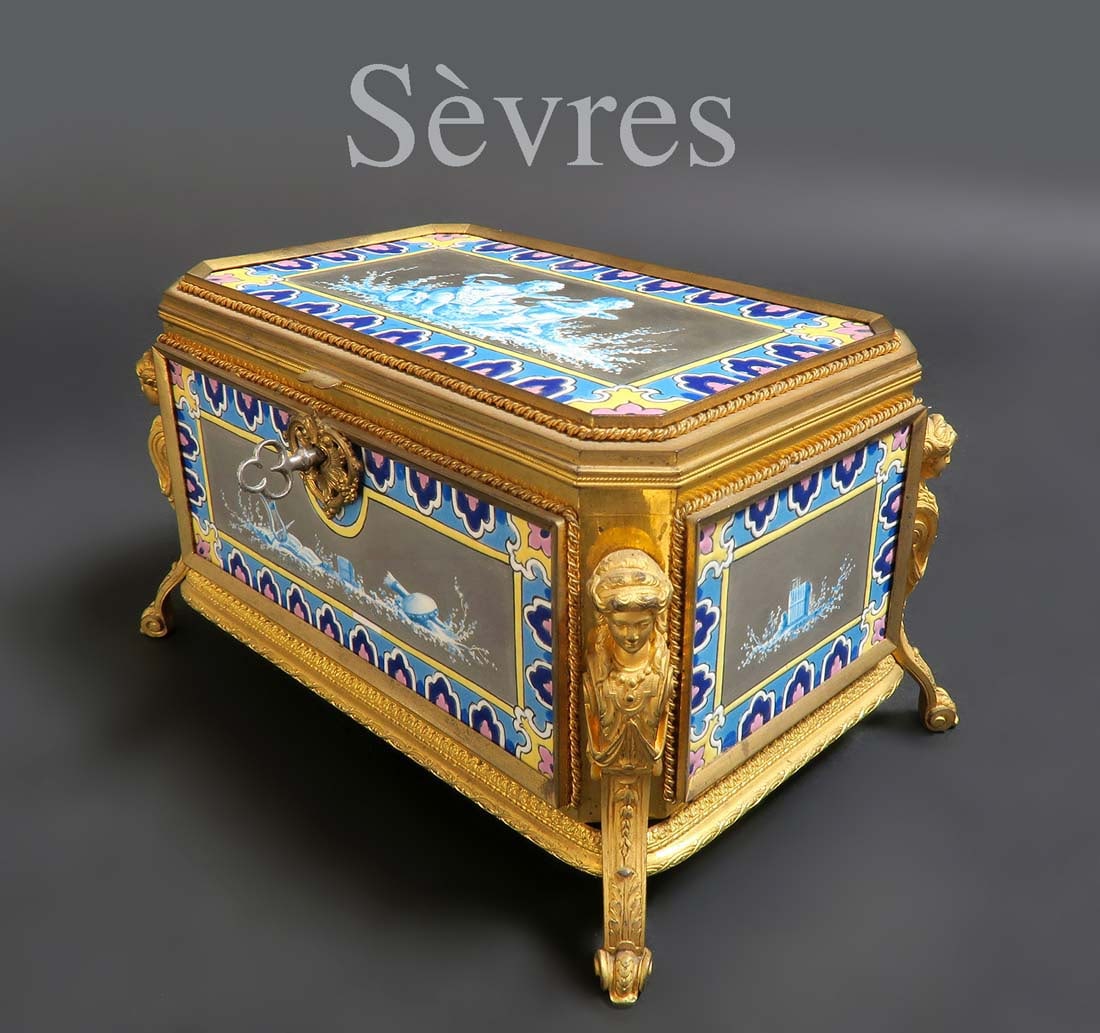 19th Century Figural Bronze Sevres Jewelry Box (1 of 5)
