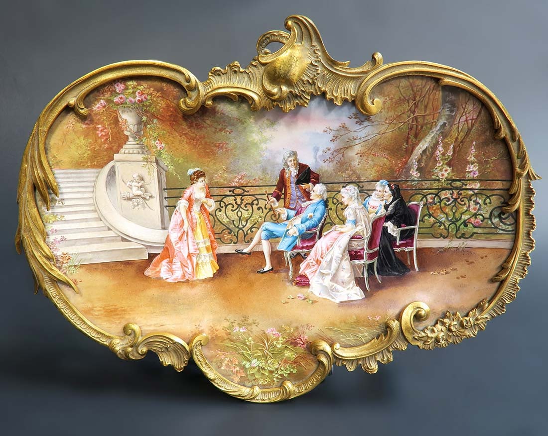 19th Century Large Viennese Enamel Centerpiece: 19th Century Large Viennese Enamel Centerpiece.
