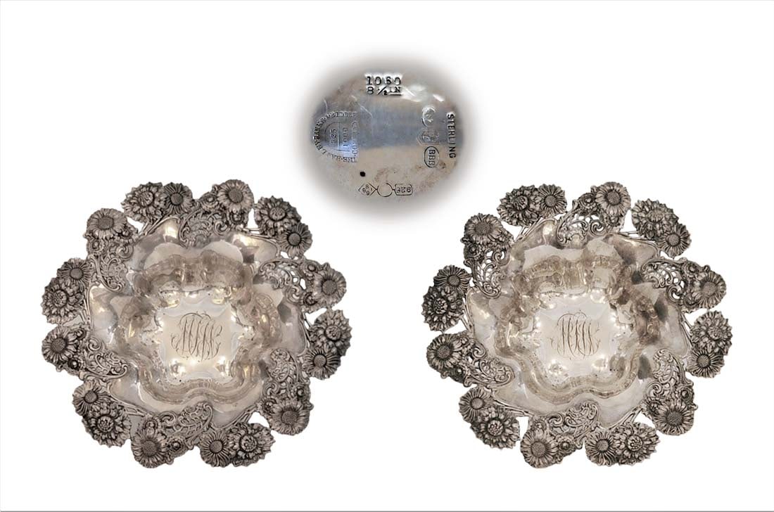 Pair Of Bailey Banks & Biddle Company 925 Sterling Silver: Pair Of Bailey Banks & Biddle Company Sterling Silver 925. D 8 /12" ( 616g )