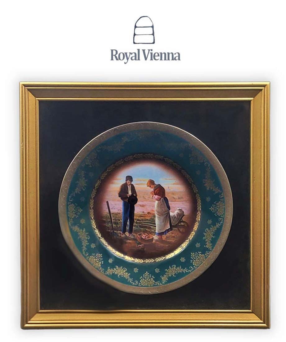 19th C. Hand Painted Royal Vienna Decorative Wall Plate: 19th C. Hand Painted Royal Vienna Decorative Wall Plate. H 14" x W 14"