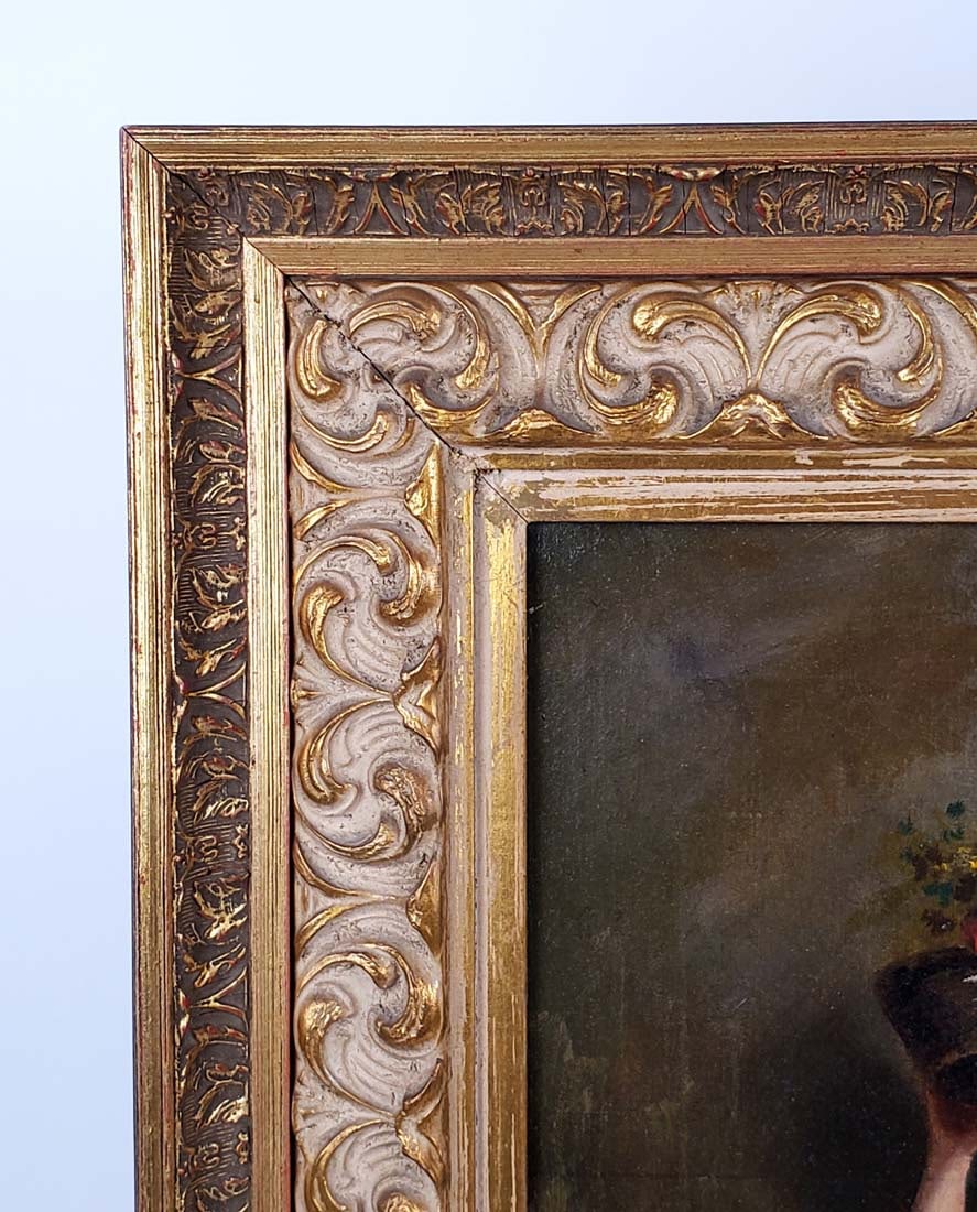 19th C. E. Guesso Signed Oil on Canvas - 4