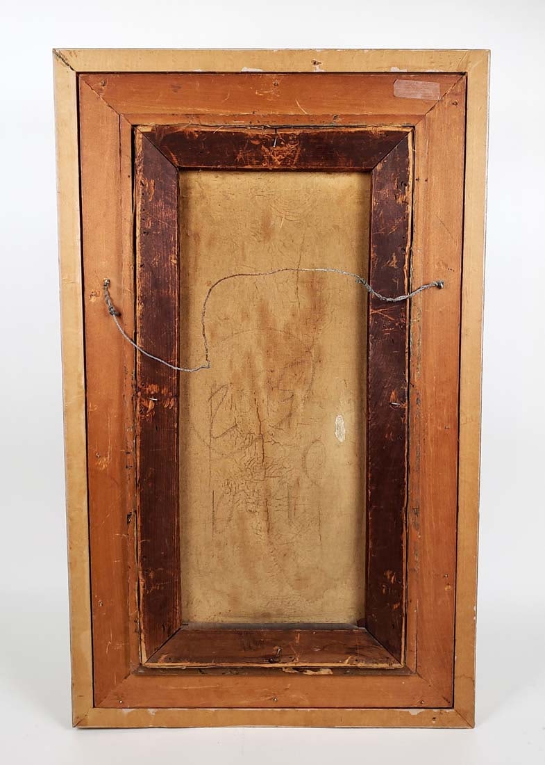 19th C. E. Guesso Signed Oil on Canvas - 5