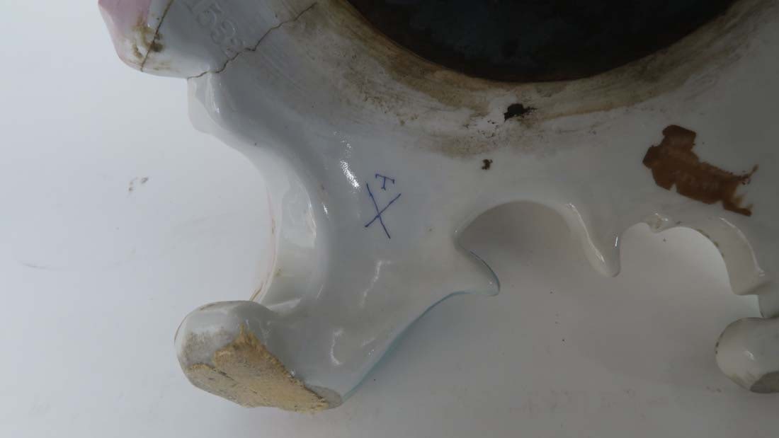 Large German 19th C Meissen Style Lamp Base - 4