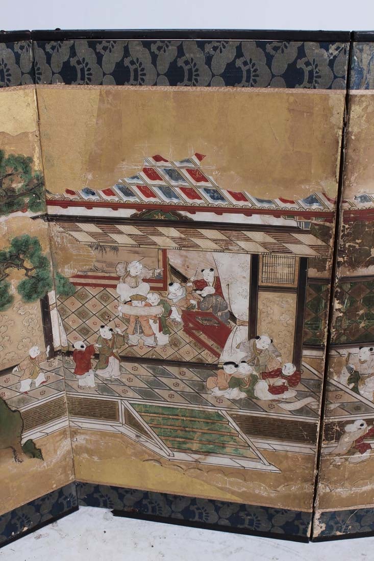 19th C. Japanese Six Panel Table Screen - 2