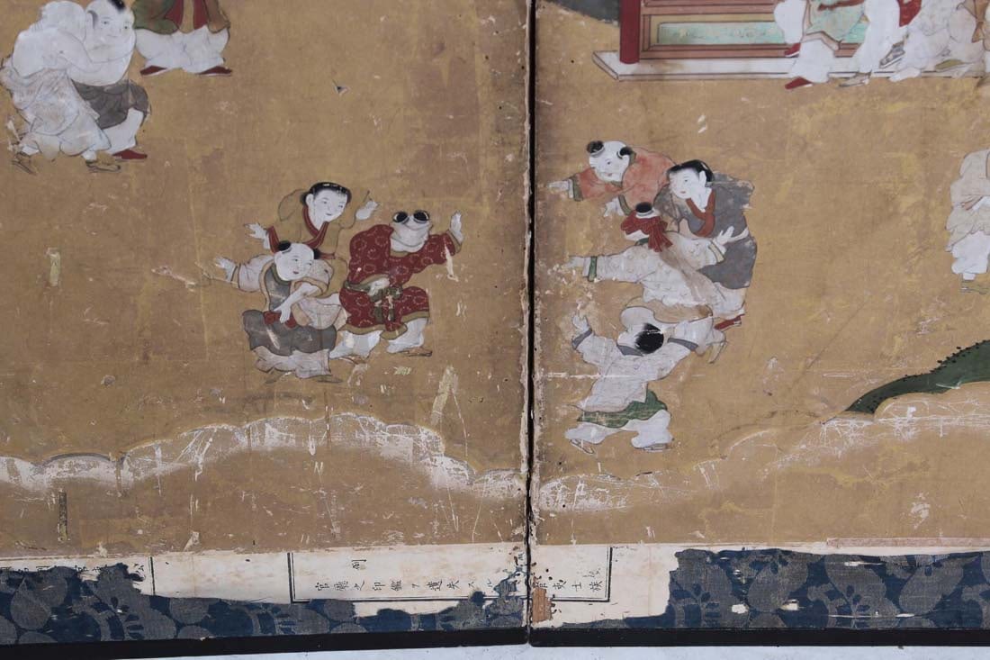 19th C. Japanese Six Panel Table Screen - 7