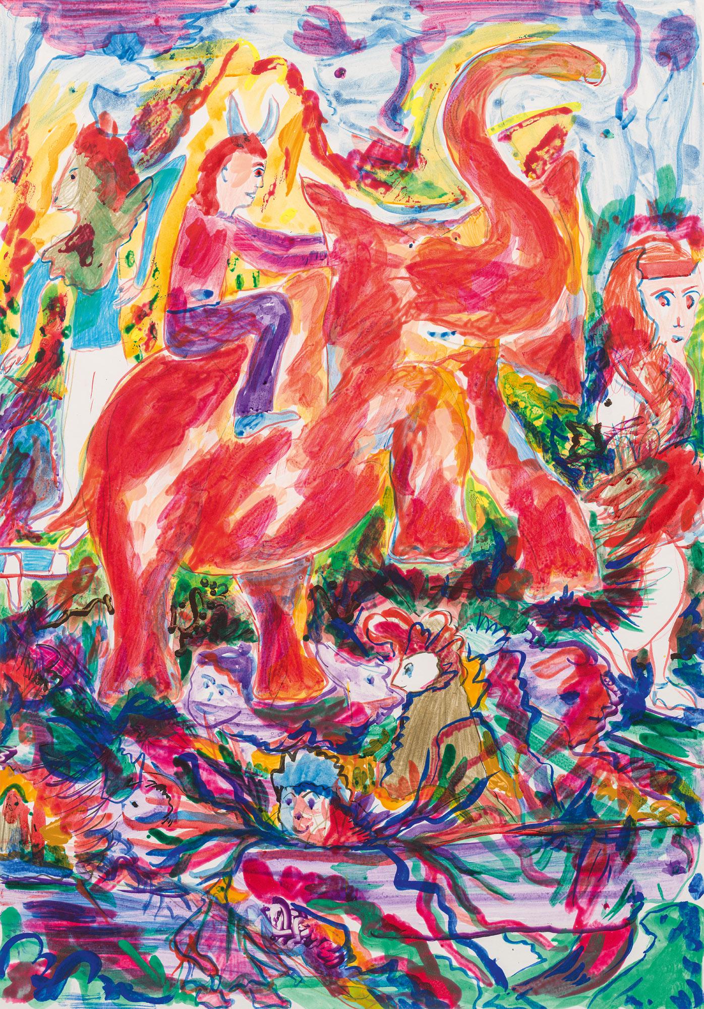 Alfred Klinkan: o.T.: Alfred Klinkan Untitled 1981 mixed media on paper; framed 99 x 69 cm (cut-out) private property, Austria