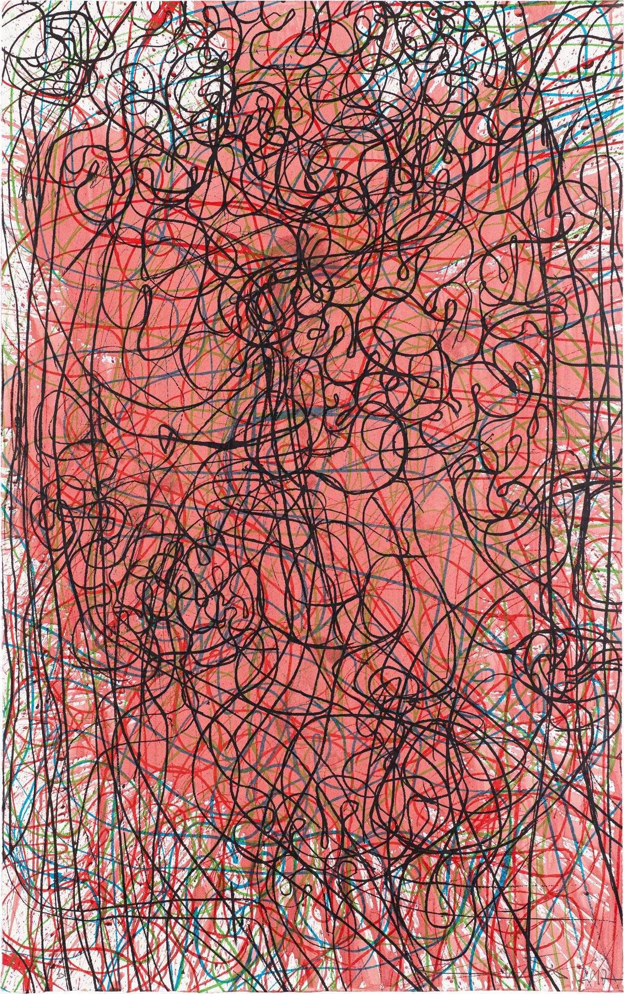 Hermann Nitsch: o.T.: Hermann Nitsch Untitled 2017 graphic reproduction; unframed 125 x 78 cm numbered by the hand of the artist on the lower left: 6/30 signed and dated by the hand of the artist on the lower right: Herman