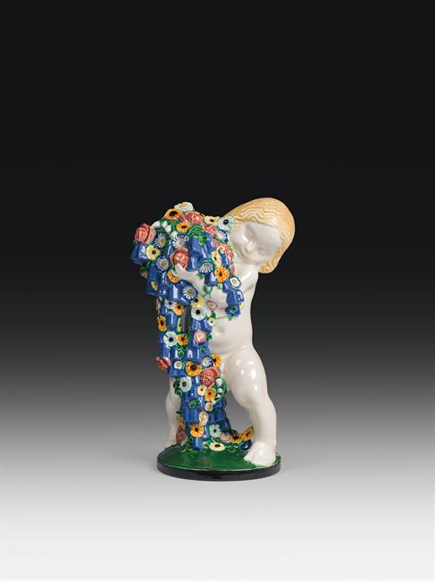 Michael Powolny: Putto with flowers "Frühling" (spring) (1 of 1)
